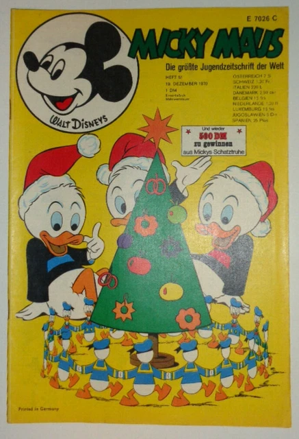 Ehapa Verlag ~~ MICKY MAUS 51/1970 ~~ mit Klappseiten in TOP Donald Duck Beilage