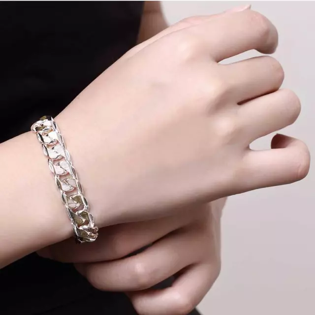 Men Women Bangle Bracelet Man Woman Silver 925 Thick Exquisite Chain Jewelry