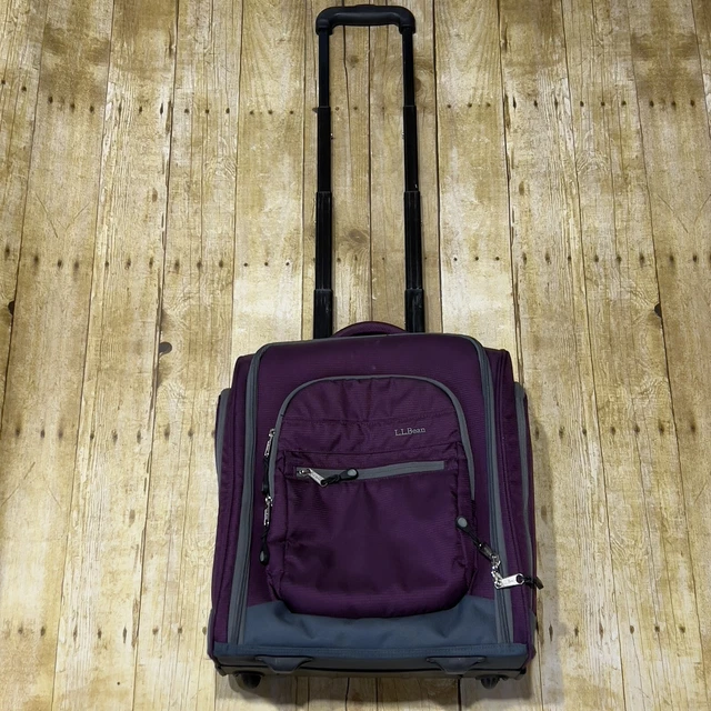 LL Bean Rolling Carry On Bag Weekend Bag Luggage 15x13.5x9 Purple