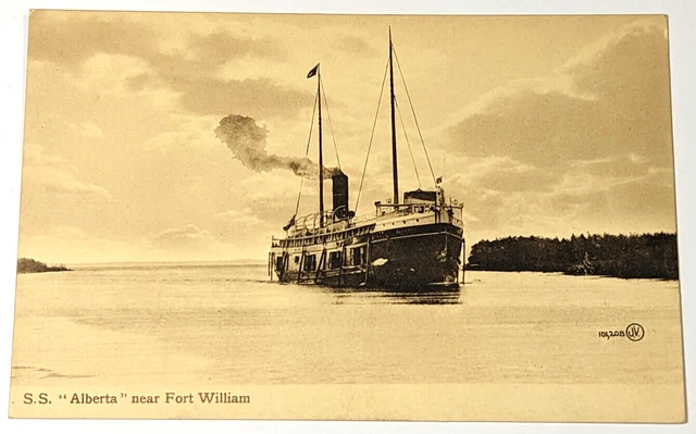 Steamer - Ss Alberta Near Fort William, Valentine & Sons, Unused