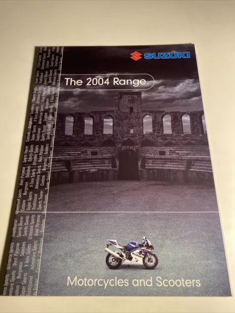 Suzuki Motorcycle Range Brochure 2004 GSXR GSX-R1000 Bandit V Strom SV650 GSX
