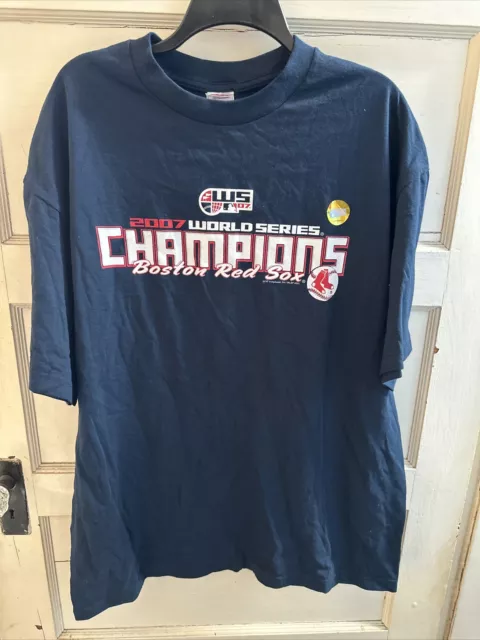 Boston Red Sox 2007 World Series T Shirt Graphic Tee Blue XL MLB Apparel Unisex
