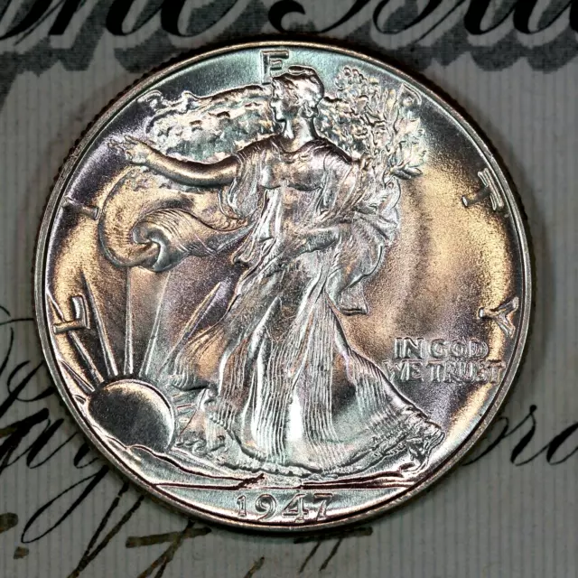 * 1947-P * Pristine Gem Bu Walking Liberty Half-Dollar *From Original Collection