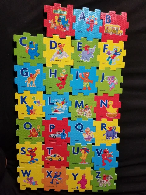 SESAME STREET ALPHABET Foam Floor Mat Puzzle ~ 27 Pieces Very Nice $19.
