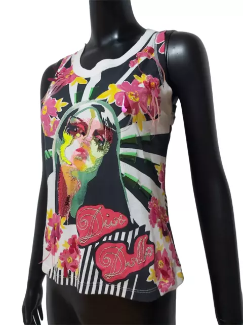 ❤️Christian Dior John Galliano 2005 Dolls Graphic Embellished Tee Shirt usa-8 3