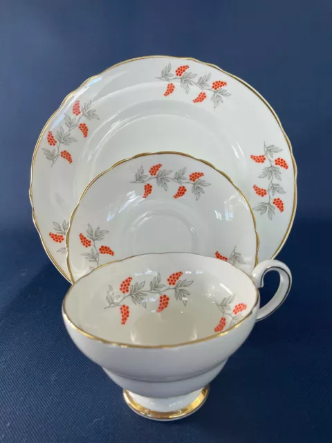 CROWN STAFFORDSHIRE fine bone china luncheon set cup, saucer & plate c.1930s O