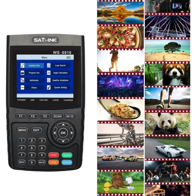 Professional SATLINK WS-6916 DVB-S/S2 HD Digital Satellite TV Finder Meter