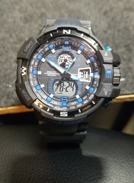 SMAEL~Men's Military Sport 50M Waterproof Data Digital & Analog Quartz Watch