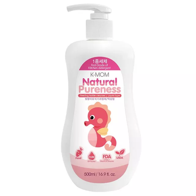 K·Mom Natural Pureness Baby Feeding Bottle Cleanser 500ml Safely Kid's Toys USDA