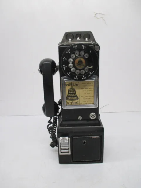 Vtg c1960s Western Electric Bell System 3 Slot Rotary Payphone 233G No Key As Is