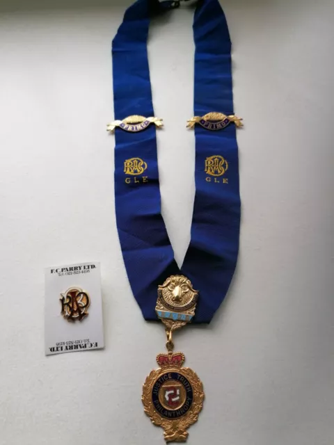 Vintage 1974  RAOB Primo Enamel Medal / Badge - Blue Ribbon. + RAOB Pin Badge