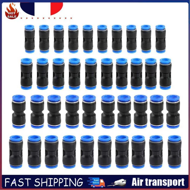 40pcs 6/8/10/12mm Pneumatic Air Line Fittings Plastic Straight Gas Quick Connect