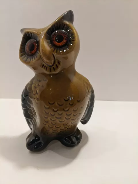 Vintage MCM Hagen Renaker California Ceramic Mama Owl Glossy Drip Glaze 7"H