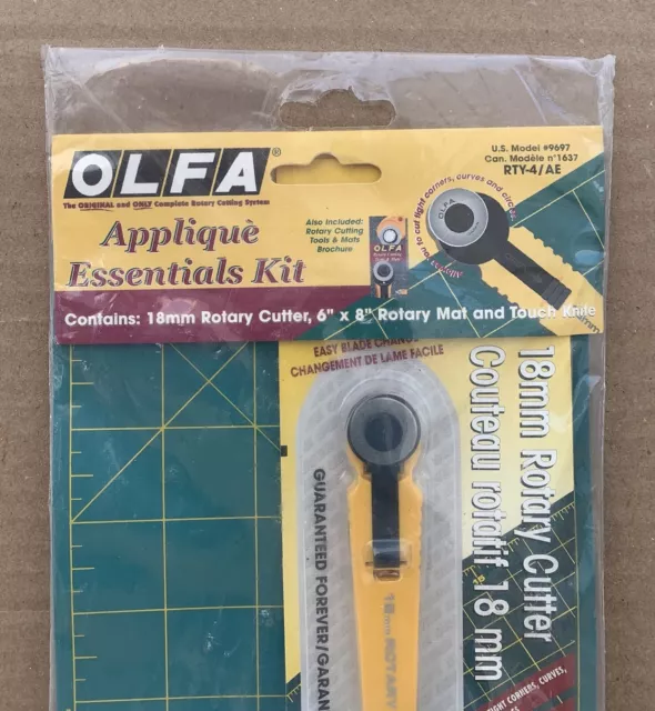 Kit de acolchado Olfa 6x8 alfombra giratoria 18 mm cortador giratorio y cuchillo táctil retráctil 2