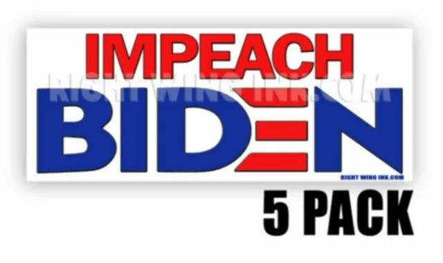 Impeach Biden Bumper Sticker No Joe Pro Trump Bumper Sticker 5 PACK  9" wide