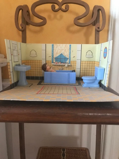 MAISON DE POUPÉE : ancienne salle de bain années 60 EUR 17,00 - FR