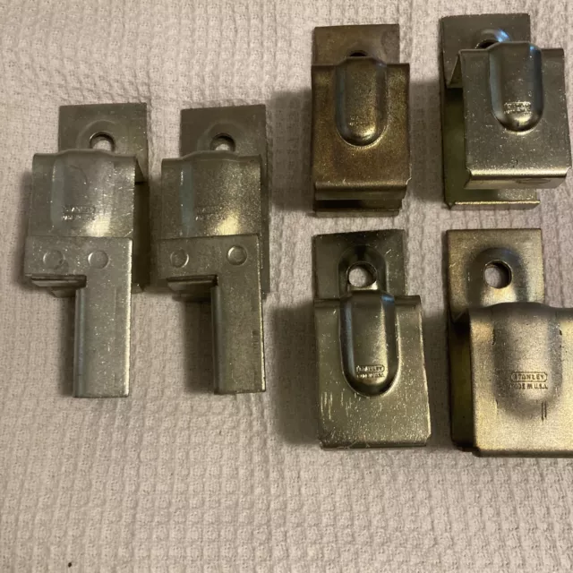 6 Pc. Stanley Single Barn Door Box Rail Brackets   2 Stop Brackets 4 Standard