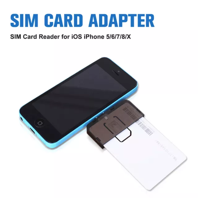 Adattatore scheda SIM lettore scheda SIM mini SIM nano per telefono iOS 5/6/7/8/X (PLUG & PL*/T