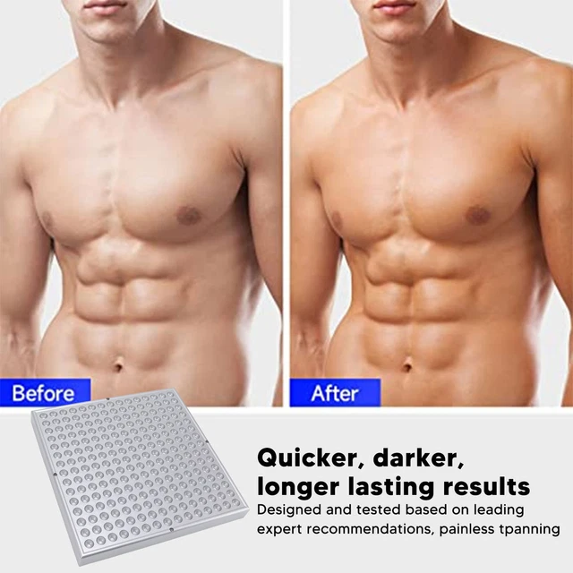 (Enchufe del Reino Unido) Lámpara de bronceado facial cuerpo 460nm azul completo 225 LED terapia curtidora