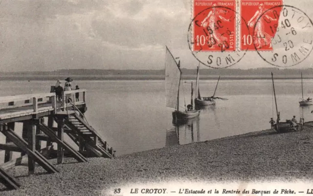 Carte Postale - Le Crotoy  Somme 80 - L'estacade Et La Rentree Des Barques Peche