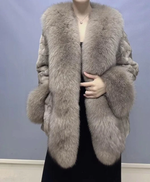 Donna Giacche Moda Giacca Pelliccia Sintetica Cappotti Lungo Slim in Finta Pelliccia di Volpe