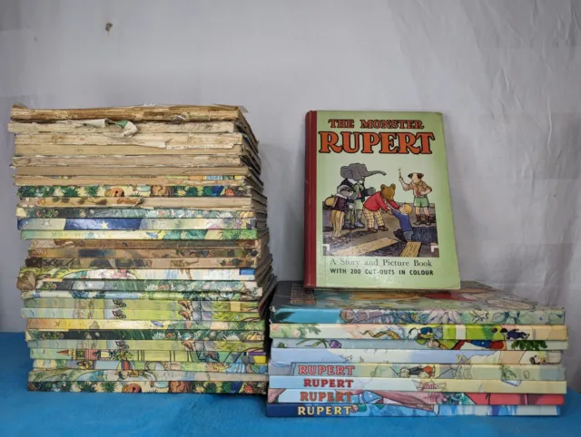 Job Lot Vintage Rupert Bear Annuals And Books X 29