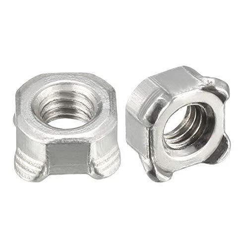 Weld NutsM6 Square UNC Coarse Carbon Steel Machine Screw Silver Pack of 40