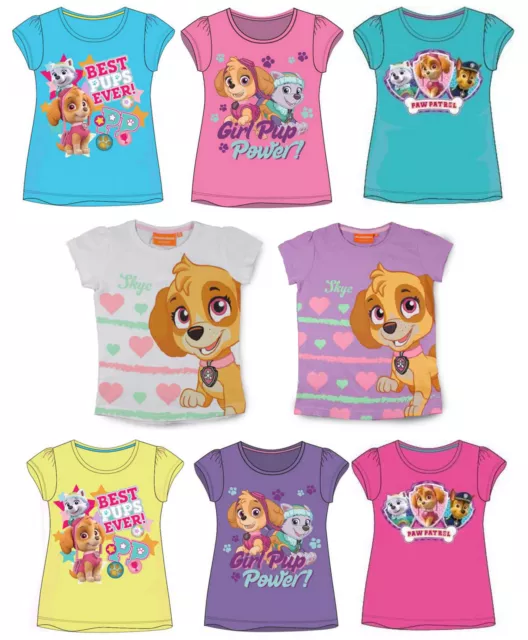 Paw Patrol T Shirt Girls Childs Kids Cotton