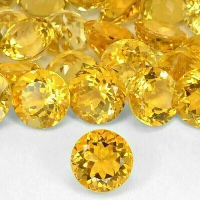 Wholesale Lot 8mm Round Facet AAA Natural Citrine Loose Calibrated Gems Brazil