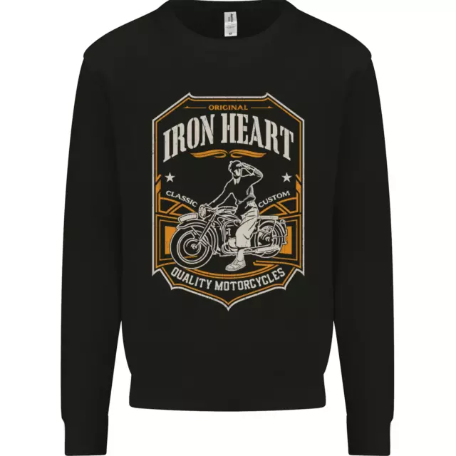 Iron Heart Biker Motorcycle Motorbike Mens Sweatshirt Jumper