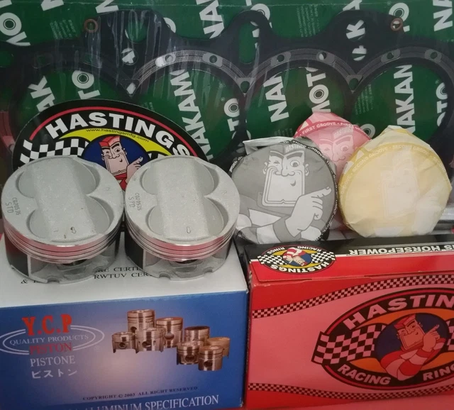 YCP 84mm STD High Compression Pistons + Rings & Japan Rod Bearings For Honda Acura B20-1000662