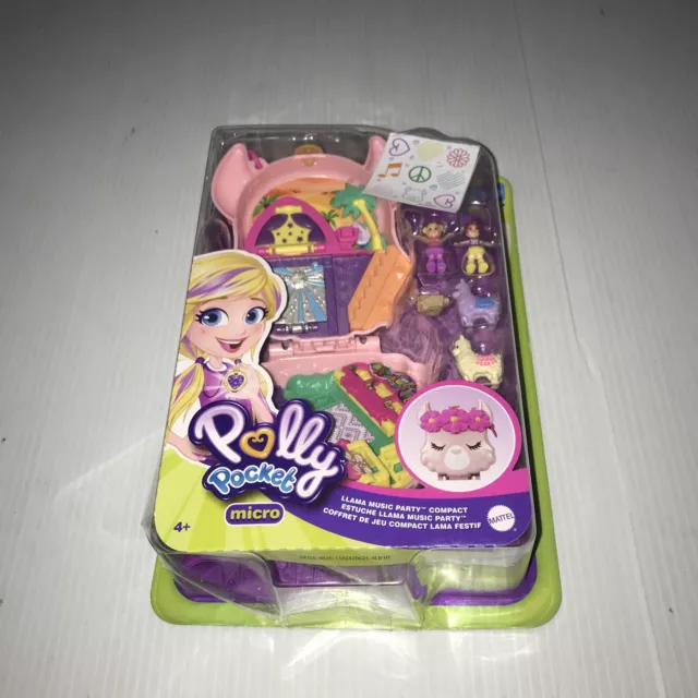 NEW Polly Pocket Micro Llama Music Party Compact With Dolls & Llamas Polly  Stick