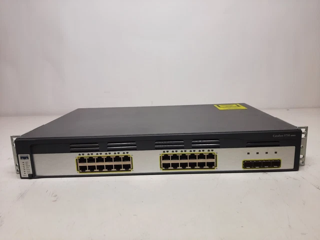 CISCO CATALYST 3750G 24 Port Gigabit Ethernet Switch 4x SFP WS-C3750G ...