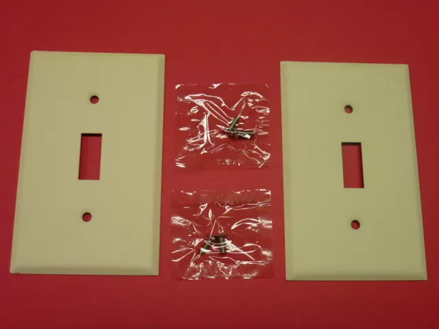 2 Nos! Bell Single Gang Ivory Crackle Finish Wall Toggle Switch Plates