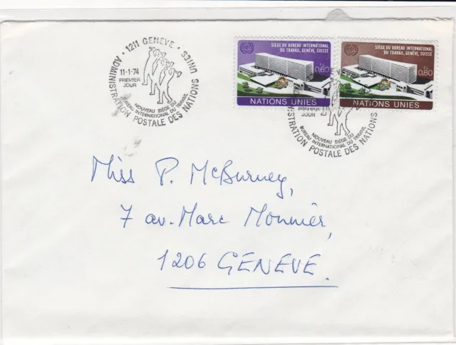 Geneva United Nations 1974  stamps cover ref 21663