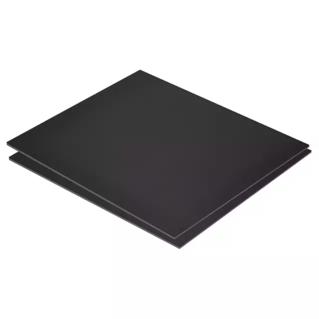 Negro ABS Plástico Hoja 10x8x0.06" para Edificio Modelo, DIY Artesanía, 2pzs