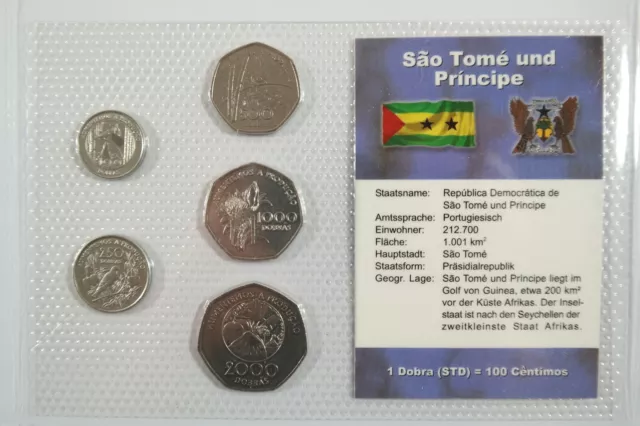 Sao Tome und Principe - KMS Kursmünzensatz Bilster Noppenfolie BTN Münzen / 4 2