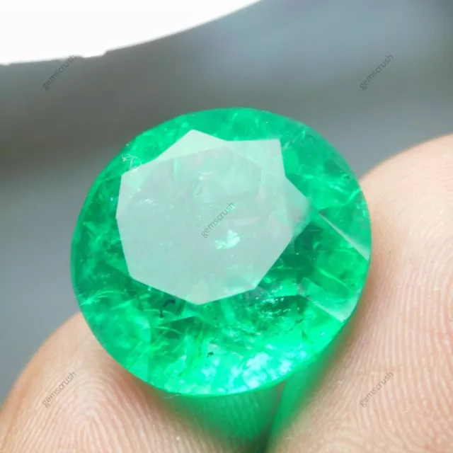 6.45 Ct Muzo Colombian Natural Emerald Round Shape CERTIFIED Loose Gemstone 2