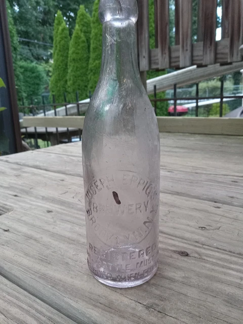 Antique Joseph Eppig Brewery Blob Top Beer Bottle from Brooklyn NY