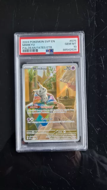 Pokemon Svp En-Sv Black Star Promo 075 Mimikyu Paldean Fates Etb Psa 10 Gem Mint