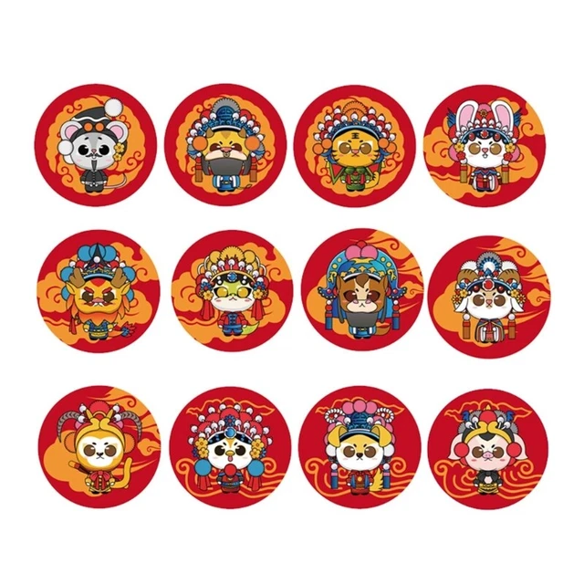 1 set Kids Baby Cartoon Stickers Temperature Sensitive Stickers 70mm