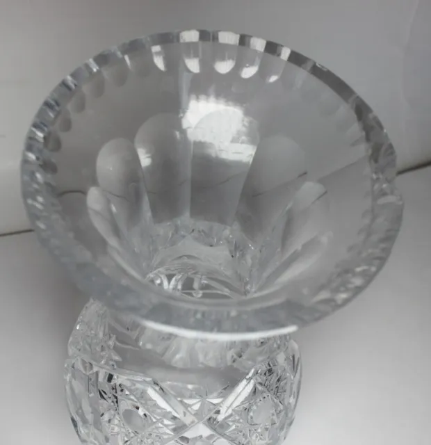 Vintage American Brilliant Cut Glass Crystal Vase Abp 4