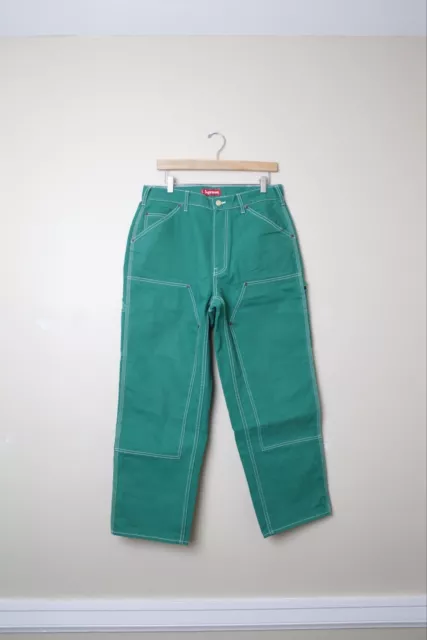 Size 32- Supreme Double Knee Canvas Painter Pant (Green)(SS22)