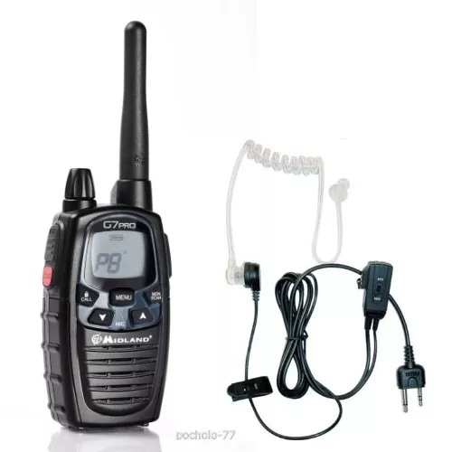 Ricetrasmittente Midland G7 Pro 3W Nuovo Include 1 Radio +Auricolare Trasparente