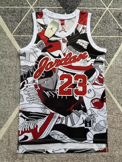 Bulls 23# Commemorative printed jersey Men's multi-size Cool  jersey