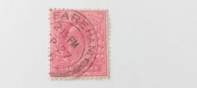 GB KEV11 1d Red - Fareham Hampshire Postmark