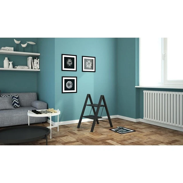 Sgabello Scala LEONARDO 2 Gradini In Alluminio Max 150kg EN14183 MADE IN ITALY 2