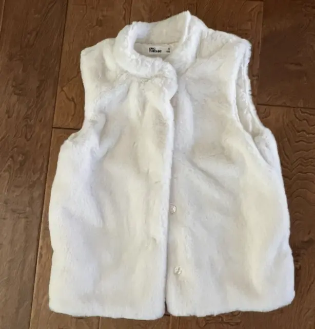 Epic Threads White Faux Fur  Vest Girls Size M