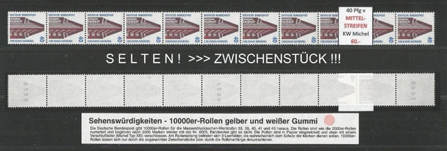 RM Sehenswürdigkeiten 40 Pfg v MITTELSTREIFEN 2000 - 0005 - 0010 postfrisch