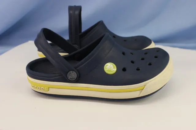 CROCS UNISEX CHILDS Navy Blue Clogs Youth Size 12 13 Kids Water Shoes ...